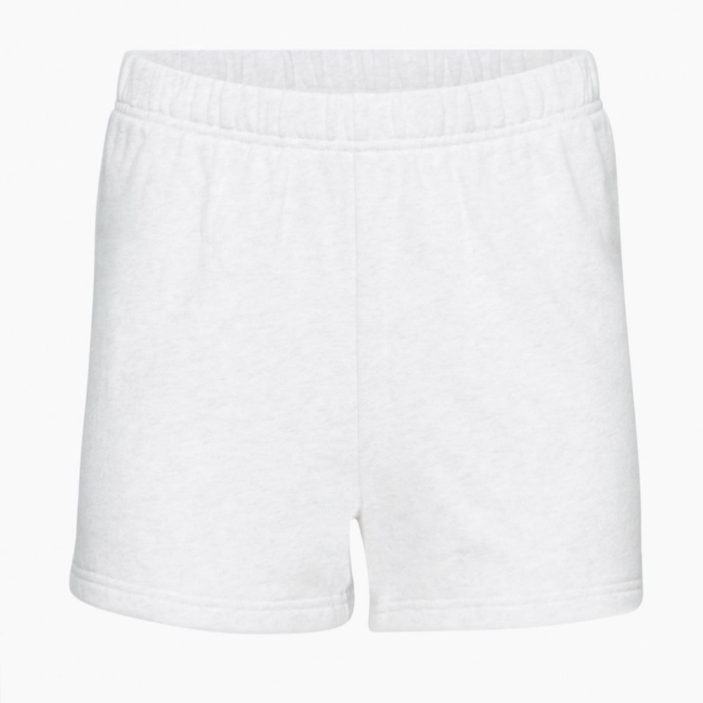 TNA Terry Fleece Perfect Hi-Rise 3" Sweatshort - Medium - heather cloud white